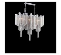 Lustre à pampilles en chaîne aluminium, Art créatif, Compatible with salon, cuisine, île, Table manger, éclairage de décoration intérieure chromé, Rétro