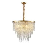 Lustre à Pampilles en Cristal, Lampe Artistique créative de Luxe pour Salon, Salle à Manger, Chambre, éclairage Chaleureux, Lustre en Cristal Moderne de Style Minimaliste américain (Couleur