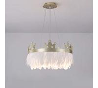 Lustre à Plumes en Forme de Couronne - Plafonnier Romantique et Chaleureux à intensité Variable pour Filles, Enfants, Couples - Doré M 45 x 27,9 cm - Vision du Jour de commémoration