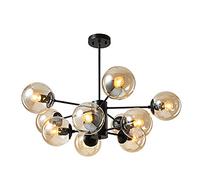 Lustre à ramifications moléculaire magique du milieu du siècle pendant la décoration de boutique en verre soufflé à la main, plafond, salon, salle à manger, abat-jour bleu 12 têtes, lustres vintage