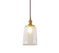 Lustre à Une tête avec Source Lumineuse E27, Suspension en Verre et métal de Style Simple, Abat-Jour en Verre à la personnalité créative, plafonnier encastré, Lustre décoratif pour Bar et Restaurant