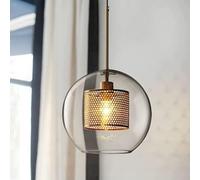 Lustre à Une tête, Suspension Industrielle pour Table à Manger, Boule en Verre Transparent, plafonnier Minimaliste Moderne, RT Maximal 60 W, suspensions
