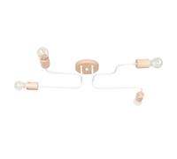 Lustre Acier Blanc/Bois Naturel E27 4 Timbo