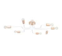 Lustre Acier Blanc/Bois Naturel E27 8 Timbo