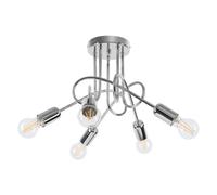 Lustre Acier Chrome E27 5 Loop