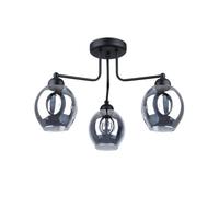 Lustre Acier Noir E27 3 Fillan