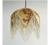 Lustre américain Vintage en Velours à Pompon, Lustre LED pour Restaurant, Salon, Chambre à Coucher, Salle d'étude, Lustre Moderne(Yellow)