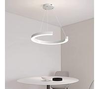 Lustre annulaire moderne 39W blanc, lustre rond à 1 anneau pour table à manger, lustres de plafond LED à intensité variable, minimalisme, suspension nordique linéaire pour chambre à coucher, salon,
