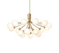 Lustre Apiales 18 en Laiton et Verre Opale