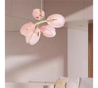 Lustre Art Decor en Verre Blanc Rose Mat en métal doré pour Salon, Chambre à Coucher, Salle à Manger, Ampoule G9, éclairage Moderne(3 Lights)