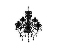 Lustre avec 5 ampoules Crystal noir