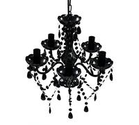 vidaXL Lustre avec 5 Ampoules Cristal Plafonnier Lumière Salon Chambre Maison