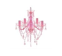 Lustre avec 5 ampoules Crystal rose
