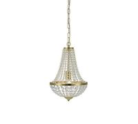 Lustre avec pampilles en verre et chaîne en métal GRANSO jaune 1 lumièr jaune