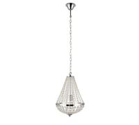 Lustre avec pampilles en verre transparent et chaîne en métal Granso - 1 lumière