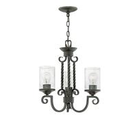 Lustre avec Parapluie 42,2 CM Large Noir Antique 3x E27 Rustique Lampe Suspendue