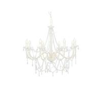 Lustre avec perles Blanc 8 ampoules E14