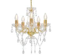 Lustre avec Perles de Cristal Argenté Rond Plafonnier Lampe Suspendue vidaXL