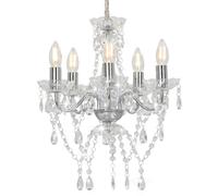 Lustre avec Perles de Cristal Argenté Rond Plafonnier Lampe Suspendue vidaXL