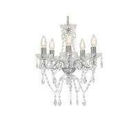 Vidaxl Lustre Avec Perles De Cristal Argenté Rond 5 X E14 Argenté