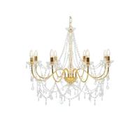 Vidaxl Lustre Avec Perles Doré 8 Ampoules E14 Doré