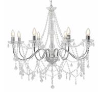 Lustre avec Perles Doré 8 Ampoules Plafonnier Lampe Suspendue Salon vidaXL