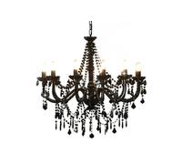 Vidaxl Lustre Avec Perles Noir 12 Ampoules E14 Noir