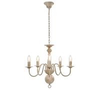 Lustre Blanc antique 5 ampoules E14 - vidaXL - polyéthylène - 50x45 cm - 50 x 45 cm (Diamètre x H) - Tension 230 V 2394