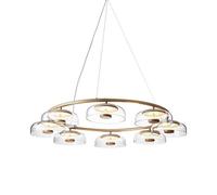 Lustre Blossi 8, Or Nordique et Verre Transparent