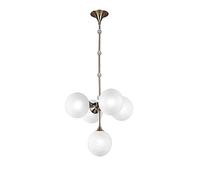 Lustre Boule en Verre soufflé à la Main, Finition Bronze brossé, Suspension Nordique, Lustre du Milieu du siècle, Lampe Suspendue, plafonnier d'intérieur Moderne, Bronze, 5 lumières, Vision