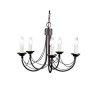 Lustre Carisbrooke noir 5 ampoules