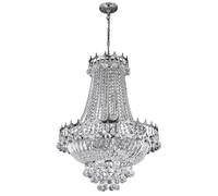 Lustre Classique 9X E14 Plafond En Chrome Argent Lampe Ø55,5Cm Éclairage