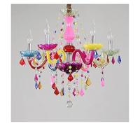 Lustre Coloré de Style Européen Lampe Suspendue en Cristal pour Chambre de Princesse à Poser Au-Dessus d'une Table Suspension Luminaire Suspendu pour Chambre Salon