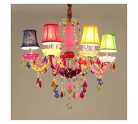 Lustre Coloré de Style Européen Lampe Suspendue en Cristal pour Chambre de Princesse à Poser Au-Dessus d'une Table Suspension Luminaire Suspendu pour Chambre Salon