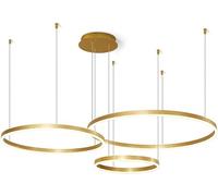 Lustre Contemporain à 3 Anneaux éclairage avec Télécommande Or Minimalisme Plafonnier Plafonnier Hauteur Réglable Plafonnier De Luxe pour Grand Espace Foyer Entrée Salle à, 3 Ring, 60+80+100cm