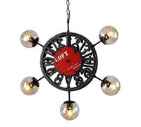 Lustre créatif Durable, Verre à Haricots Magiques à Plusieurs têtes et Fer forgé, Suspension Design d'horloge pour Restaurant, Magasin de vêtements, café, E27, Max 40 W x 5