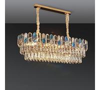 Lustre Créatif En Cristal Coquillage E14, Lampe En Cristal de Luxe Au Design Moderne, Idéal Pour Le Salon, La Salle À Manger Ou Le Bureau, Applique Murale À 3 Têtes./Ovale 100 Cm