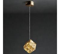 Lustre créatif LED minimaliste moderne de luxe de 10 cm (3,94 pouces), abat-jour en cristal, hauteur réglable | Convient pour le salon, la chambre, le bar, le café ou l'hôtel.