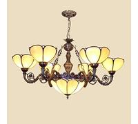 Lustre créatif Moderne de Style rétro Simple, plafonnier Multi-Bras en Verre teinté Tiffany pour Salle à Manger, Villa, Chambre à Coucher, Salon, E27, 6 Bras