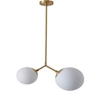 Lustre créatif Moderne E27 Boule Or Pendentif - Lampe à Double tête Laiton Compatible avec Salle à Manger Chambre Chevet-Cuivre 2 Têtes,
