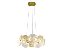 Lustre créatif Moderne Feuille de Lotus scandinave Moderne - Luminaire en Verre Minimaliste pour Salon, Salle à Manger, Chambre à Coucher, élégant Anneau de Design, Suspension de p