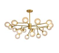 Lustre, créativité Boule en Boule Abat-Jour Lampe Suspendue Lustre du Milieu du siècle plafonnier Industriel Moderne luminaire Finition Bronze Suspension dorée 18 lumières Vision