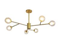 Lustre, créativité Boule en Boule Abat-Jour Lampe Suspendue Lustre du Milieu du siècle plafonnier Industriel Moderne luminaire Finition Bronze Suspension dorée 6 lumières Vision