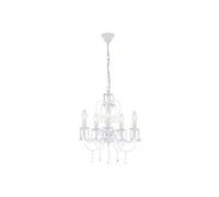 lustre - cristaux acryliques - ø 44 cm - hauteur 150 cm - métal blanc 14596