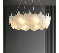 Lustre d'art Moderne, Lustre en Verre créatif en Forme de Feuille de Ginkgo, Lustre en Verre de Luxe Simple et léger, pour Salon, Salle à Manger, Chambre à Coucher, 60 cm