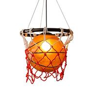 Lustre de basket-ball créatif Lampe suspendue Rétro Art Déco Sport Thème Plafonnier pour Enfants Chambre Intérieur Maison Restaurant Bar Café Décoration