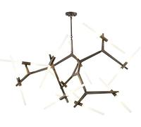 Lustre De Branche Moderne G9,Lustre Tube à Chevrons De Style Industriel,Lustre De Branche Minimaliste,pour Luminaires De Salon De Salle à Manger, Black., 6 Heads