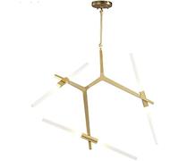 Lustre De Branche Moderne G9,Lustre Tube à Chevrons De Style Industriel,Lustre De Branche Minimaliste,pour Luminaires De Salon De Salle à Manger, Golden., 14 Head