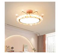 Lustre,De Chambre En À Fleurs, Plafonnier Couronne,Pétale Créative Nordique,Pour Chambre D'Enfant,De Salon Moderne Et Simple (Lumière Neutre Rose D60X25Cm 60W)/Lumière Neutre/Tube Rose D60*25Cm 60W