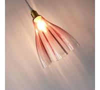 Lustre de chevet moderne en vitrail de luxe en cristal pour salon, chambre à coucher et salle à manger, design floral rose et vert, élégant petit luminaire